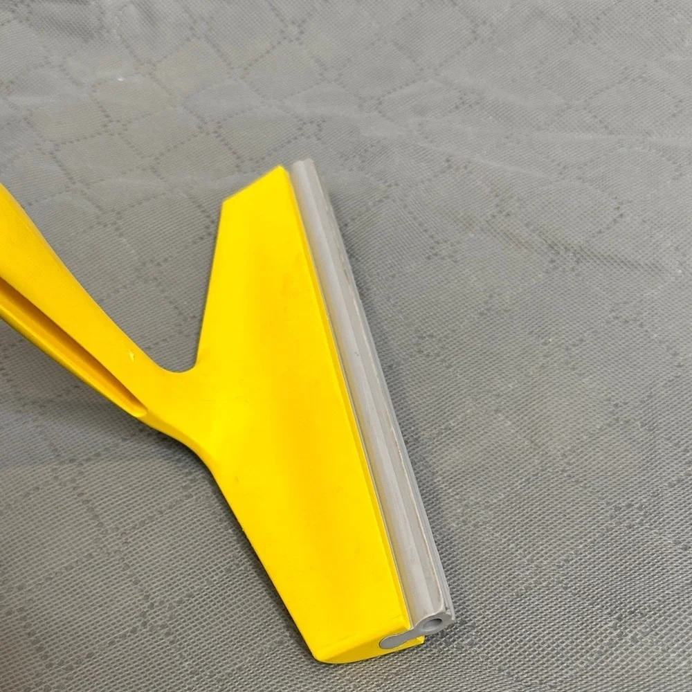 Yellow Squeegee Pet Hair Removal Quick Easy Sweeping Hand Held Squeegee